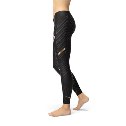 Image of Womens Sports Stripes Black Leggings 343879789 from Edmene LLC