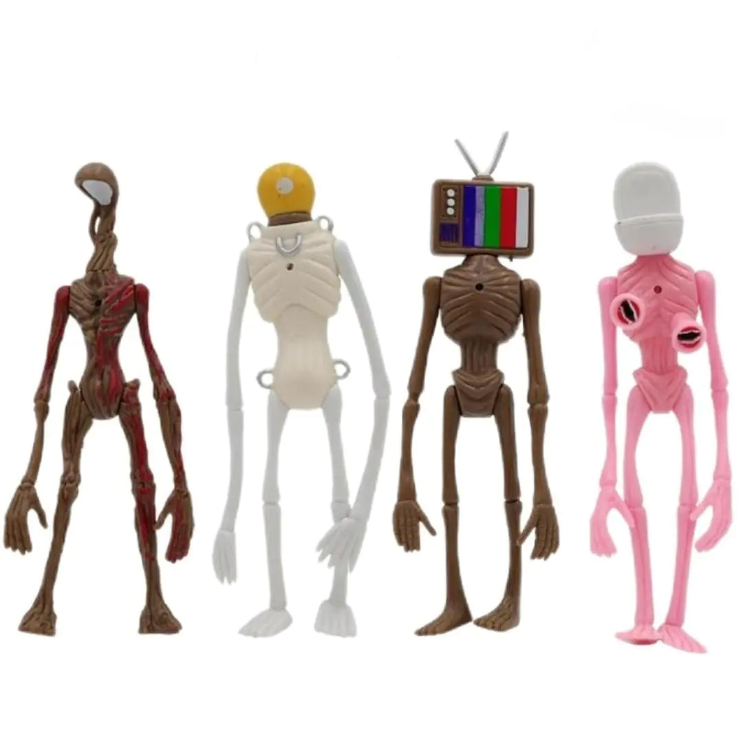 Rainbow snail Siren Head Toys Action Figure(4pcs)Model Doll Gift for Kids Halloween Thanksgiving Christmas Birthday Gifts (Pink)