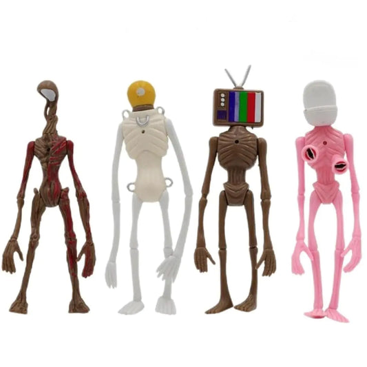 Rainbow snail Siren Head Toys Action Figure(4pcs)Model Doll Gift for Kids Halloween Thanksgiving Christmas Birthday Gifts (Pink)