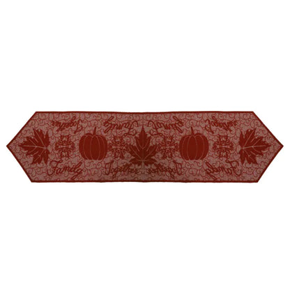 Thanksgiving and Halloween Table Runner with Leaves and Pumpkins
