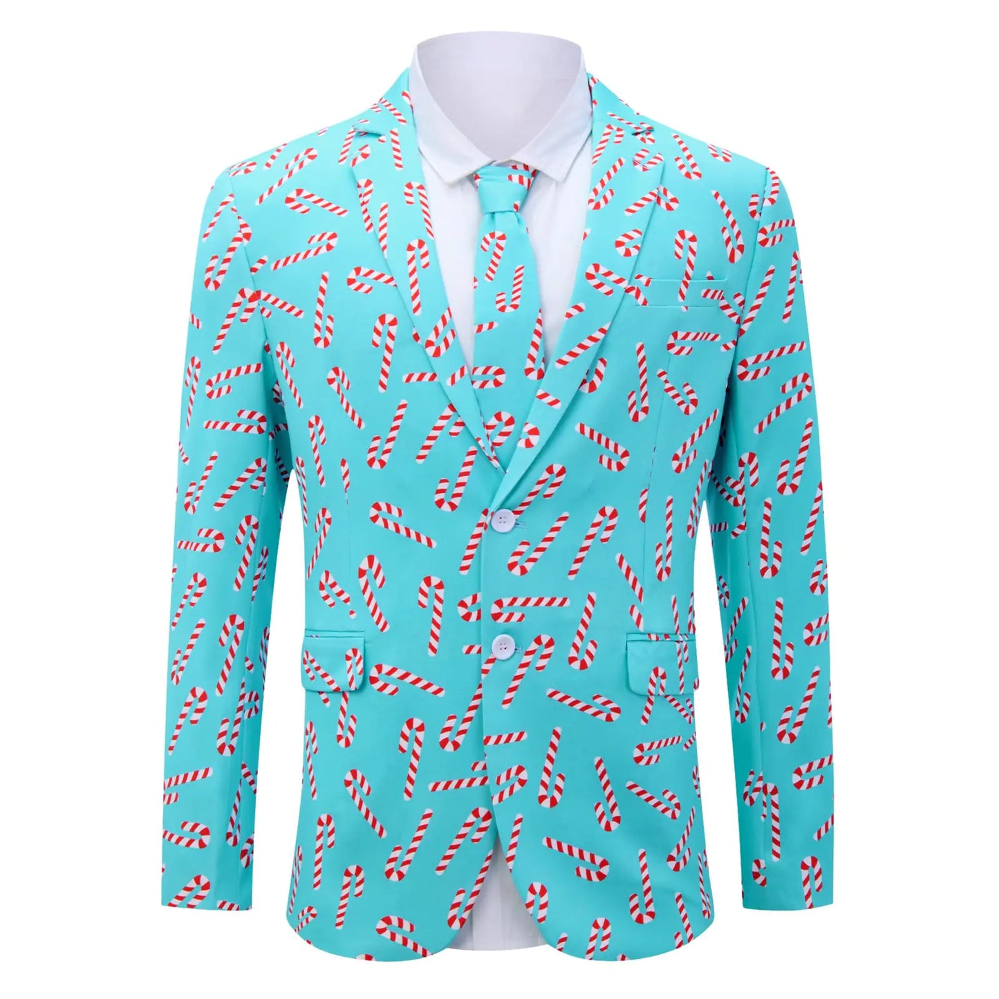 uideazone Mens Christmas Suit Regular Fit Wedding Blazer Two Button Sport Coats Dinner Tuxedo Jacket for PromParty Size M Light Blue