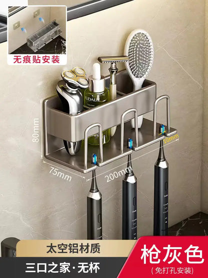 Wall-Mounted Toothbrush and Cup Holder for Bathroom