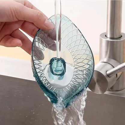 Leaf Shaped Transparent Soap Box for Bathroom Storage