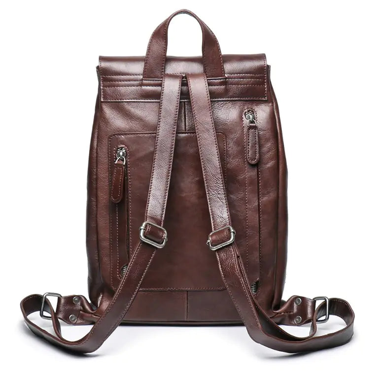 Women's Leather Backpack in Waxed Cowhide Material