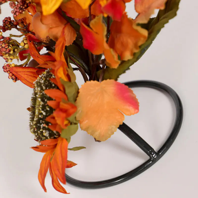 Thanksgiving Halloween Candle Holder with Sunflower Design