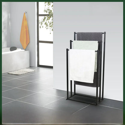 Freestanding Towel Rack - No Drilling Metal Bathroom Stand