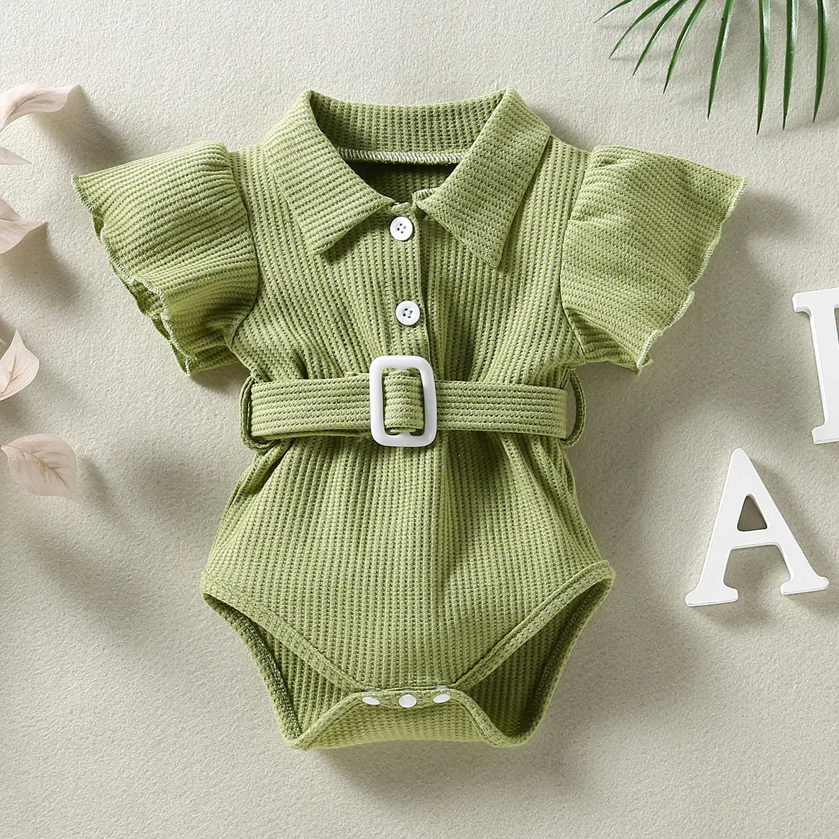 Baby One Piece Belted Romper