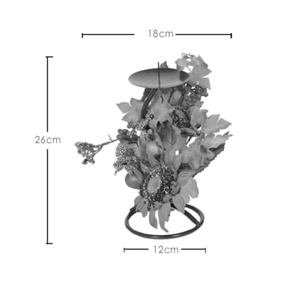 Thanksgiving Halloween Candle Holder with Sunflower Design