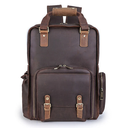 Image of The Gaetano Large Leather Backpack Camera Bag With Tripod Holder 1051071533 from Edmene LLC