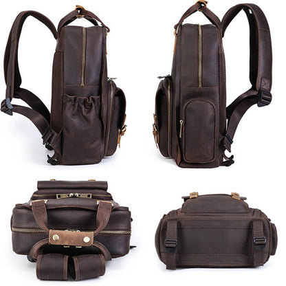 Image of The Gaetano Large Leather Backpack Camera Bag With Tripod Holder 1051071533 from Edmene LLC
