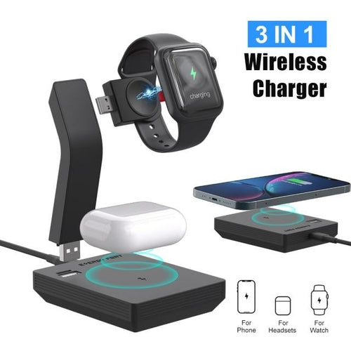Image of Ninja 15W 3 In 1 Fast Wireless Charging Station For Mobile Phones 309456035 from Edmene LLC