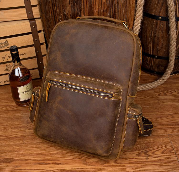 Image of The Langley Backpack Genuine Vintage Leather Backpack 1017340885 from Edmene LLC