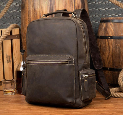 Image of The Langley Backpack Genuine Vintage Leather Backpack 1017340885 from Edmene LLC