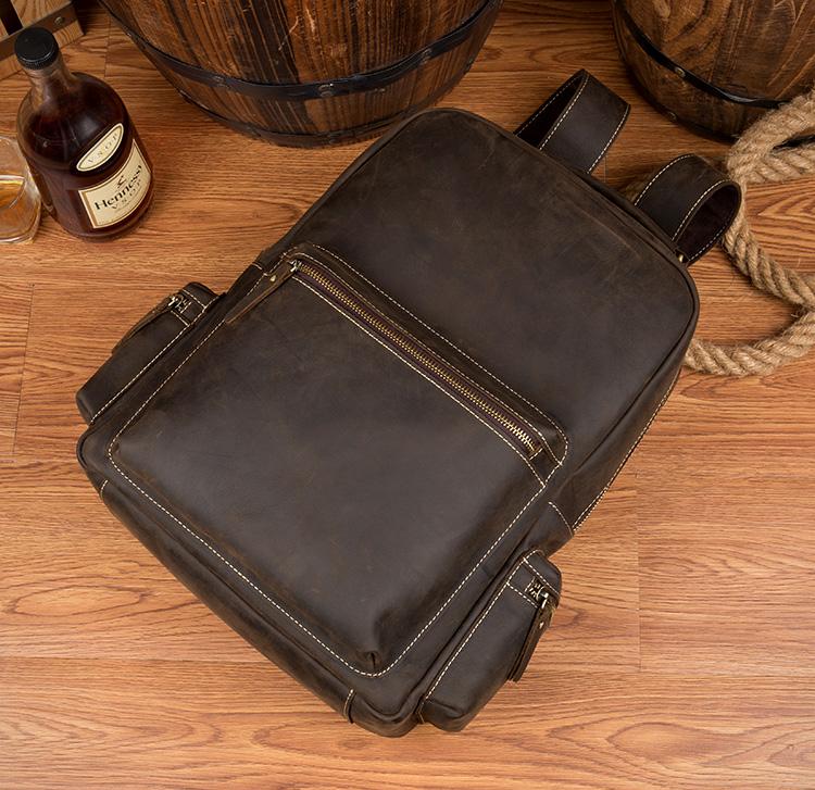Image of The Langley Backpack Genuine Vintage Leather Backpack 1017340885 from Edmene LLC