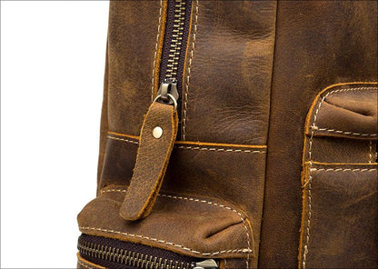 Image of The Langley Backpack Genuine Vintage Leather Backpack 1017340885 from Edmene LLC
