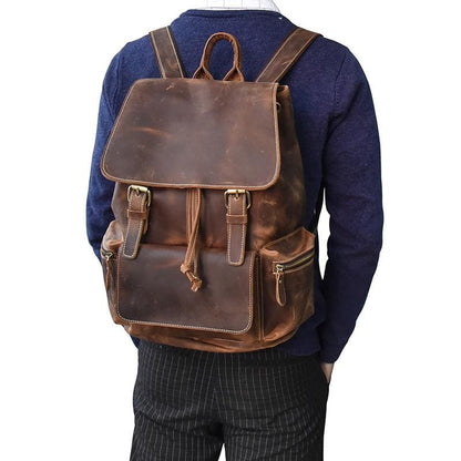Image of The Hagen Backpack Vintage Leather Backpack 1242026294 from Edmene LLC