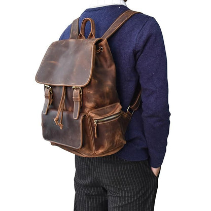 Image of The Hagen Backpack Vintage Leather Backpack 1242026294 from Edmene LLC
