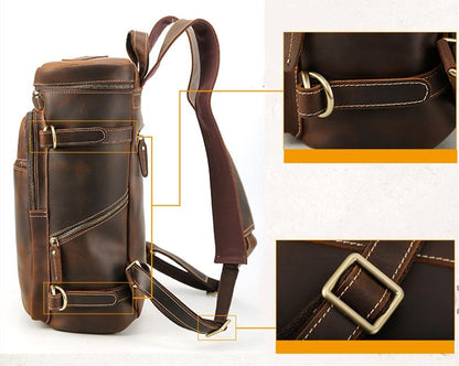 Image of The Raoul Backpack Handmade Vintage Leather Backpack 107331993 from Edmene LLC