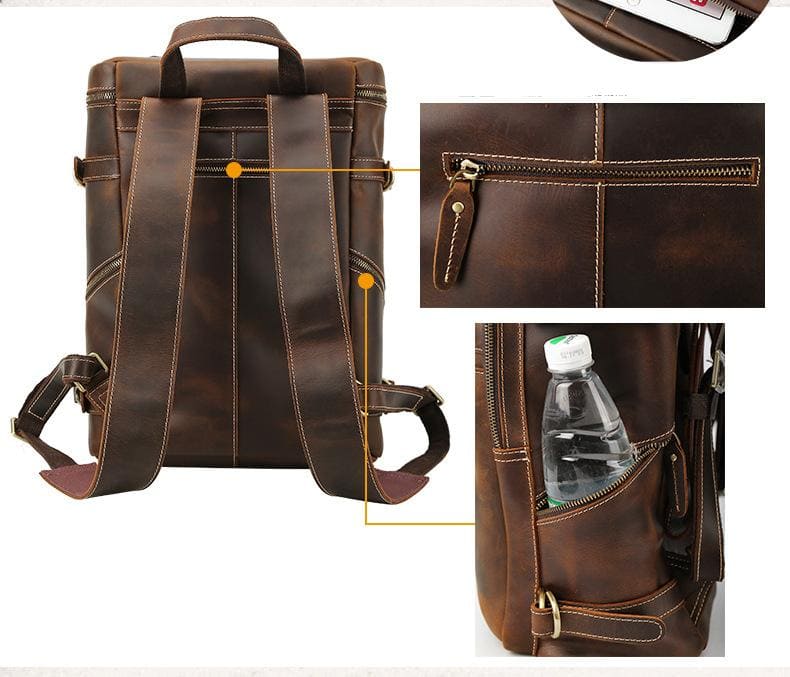 Image of The Raoul Backpack Handmade Vintage Leather Backpack 107331993 from Edmene LLC