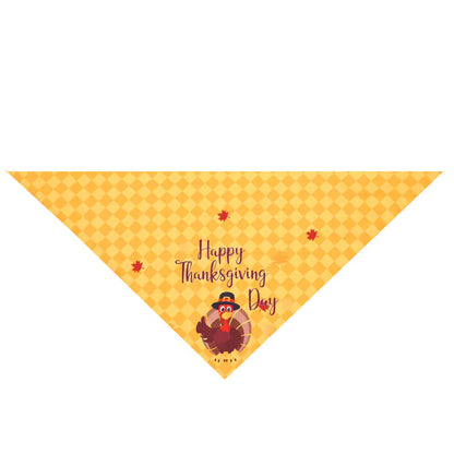 Thanksgiving Pet Bandana with Turkey and Pumpkin Design