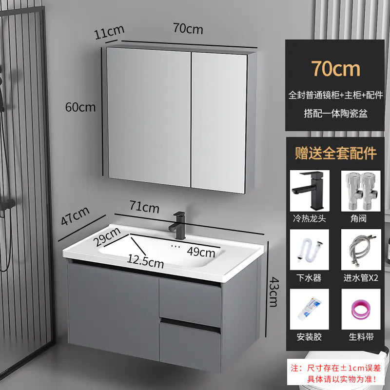 Elegant Drawer Bathroom Cabinet with Ceramic Sink Combo