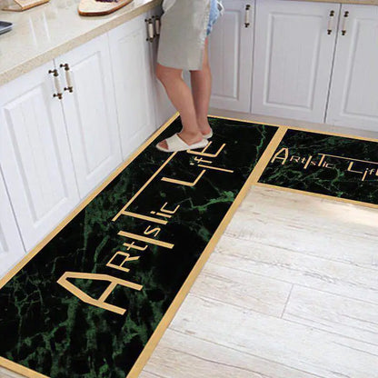Modern Geometric Non-Slip Kitchen and Bathroom Mat