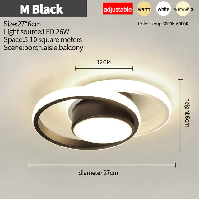 Nordic LED Ceiling Lights for Home, Bedroom & Corridor