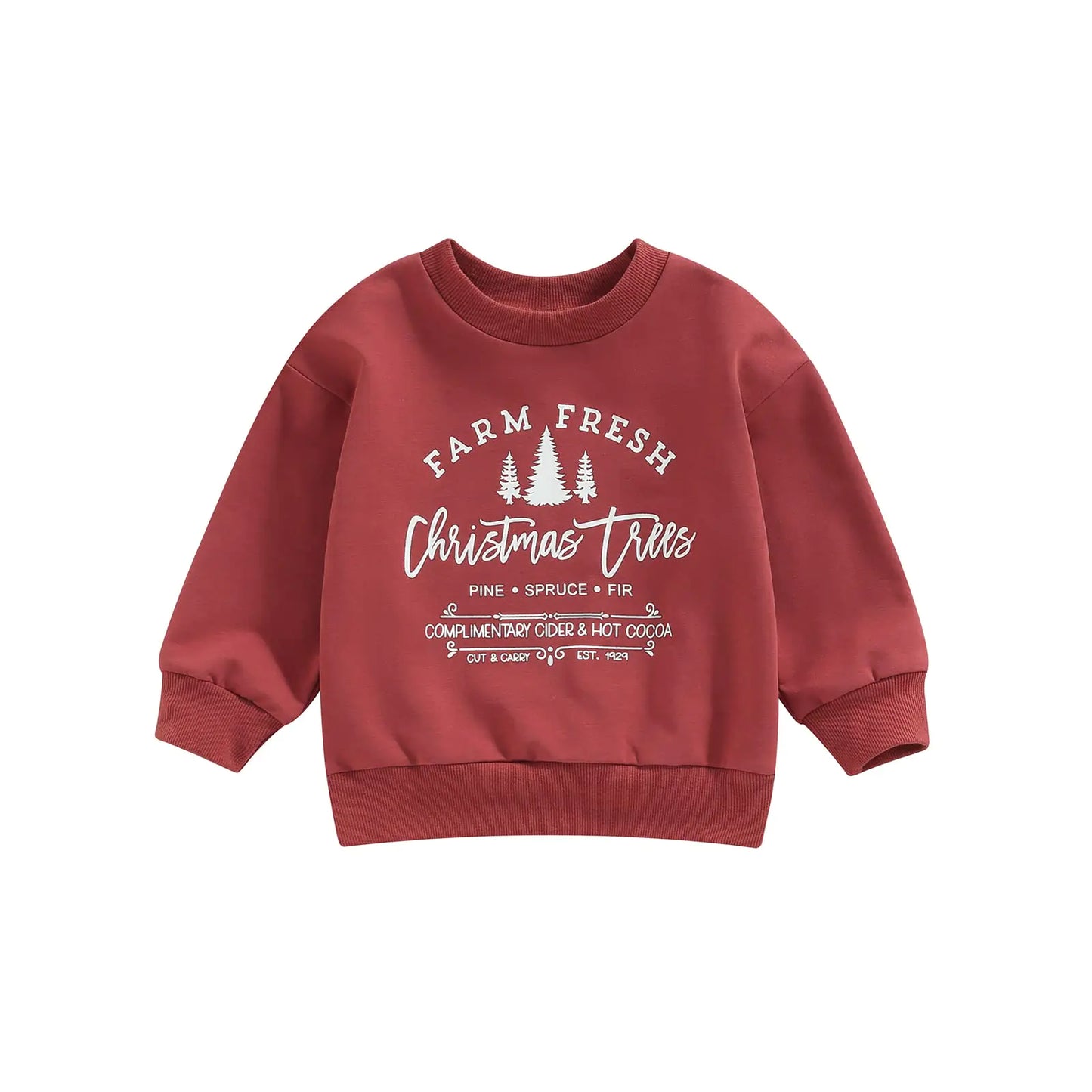 Thorn Tree Toddler Boys Girls Christmas Sweatshirt Long Sleeve Pull On Sweater Unisex Little Kids Fall Winter Clothes (Color A3-4 Years)