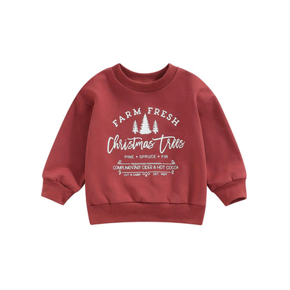 Thorn Tree Toddler Boys Girls Christmas Sweatshirt Long Sleeve Pull On Sweater Unisex Little Kids Fall Winter Clothes (Color A3-4 Years)