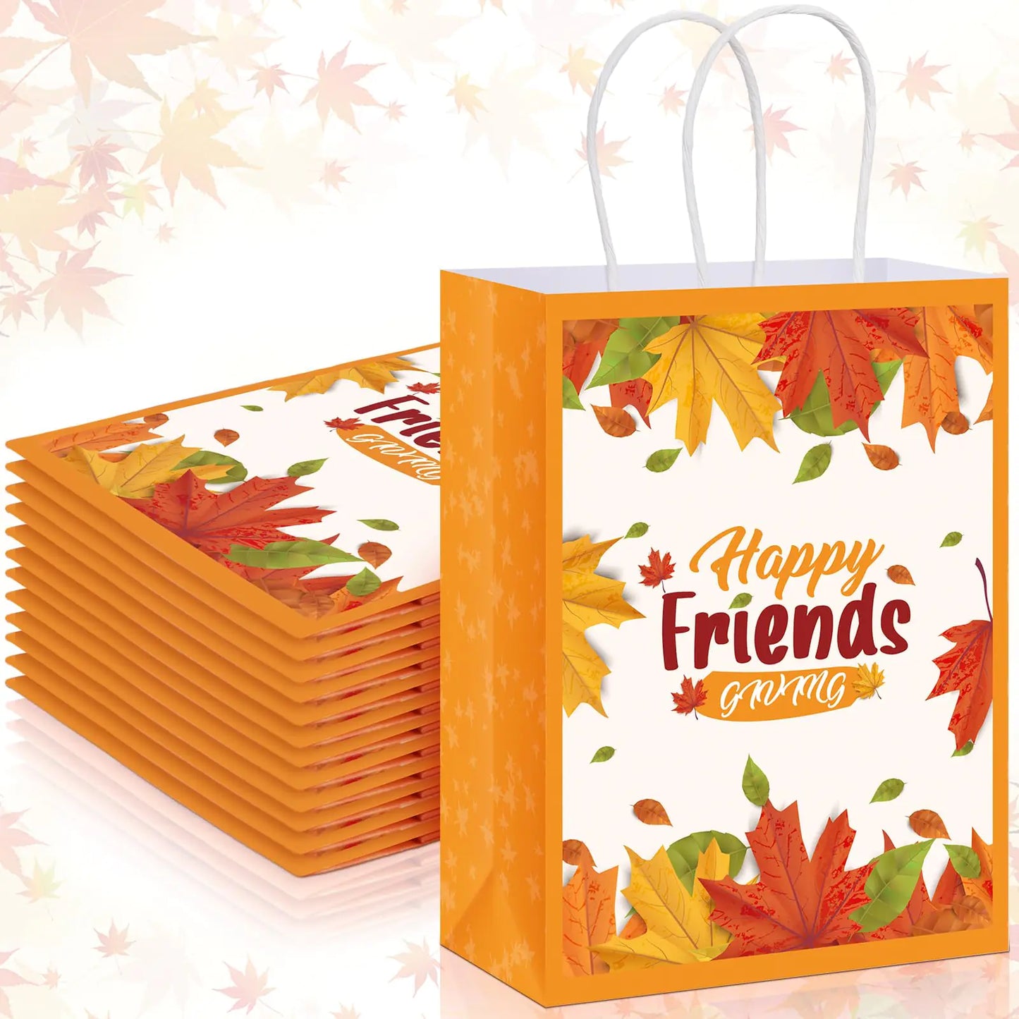 Tinlade 18 Pcs Thanksgiving Gift Bags Thanksgiving Party Favors Gift Bags Fall Treat Bags Candy Bags Goodie Bag Stuffers with Handles for Fall Party Supplies