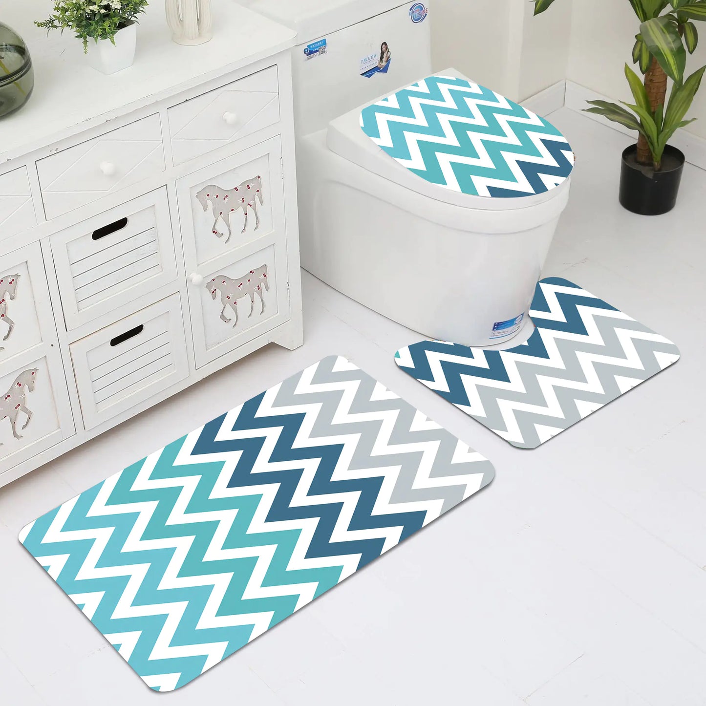 European Style Bathroom Mat for Restroom Decor