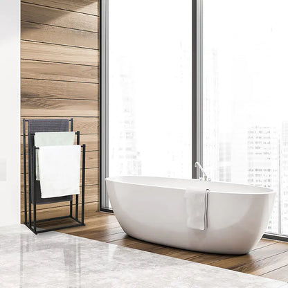 Freestanding Towel Rack - No Drilling Metal Bathroom Stand