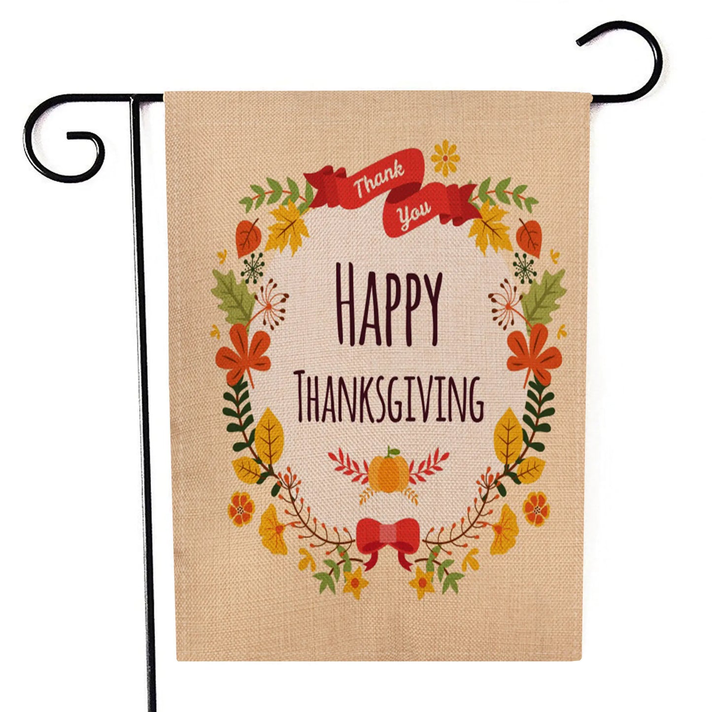 Thanksgiving Flag with Pumpkin Garden Design