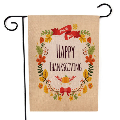 Thanksgiving Flag with Pumpkin Garden Design