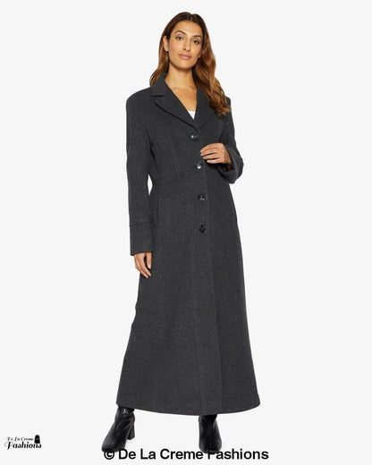 Image of Slim Fit Wool Blend Longline Maxi Coat 1816 296070815 from Edmene LLC