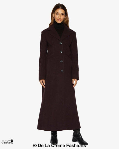 Image of Slim Fit Wool Blend Longline Maxi Coat 1816 296070815 from Edmene LLC
