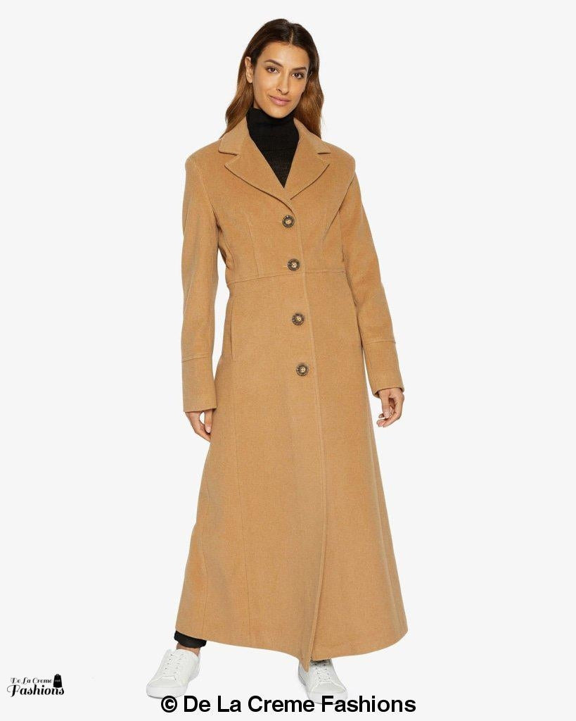 Image of Slim Fit Wool Blend Longline Maxi Coat 1816 296070815 from Edmene LLC