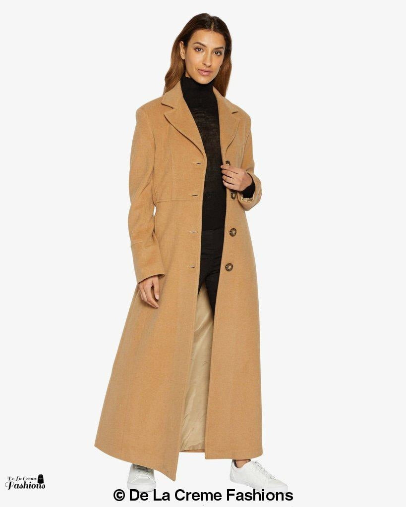 Image of Slim Fit Wool Blend Longline Maxi Coat 1816 296070815 from Edmene LLC