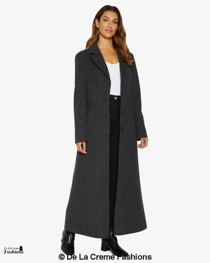 Image of Slim Fit Wool Blend Longline Maxi Coat 1816 296070815 from Edmene LLC