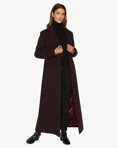 Image of Slim Fit Wool Blend Longline Maxi Coat (1816) from Edmene LLC