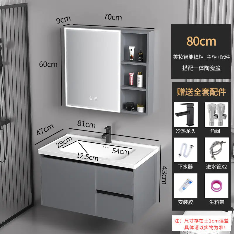 Elegant Drawer Bathroom Cabinet with Ceramic Sink Combo