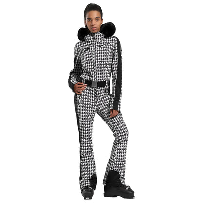 IMPHUT Womens One Piece Ski Suits Slim Waterproof Jumpsuits Windproof Snowsuit Insulated Ski Jumpsuit Skiing Sports