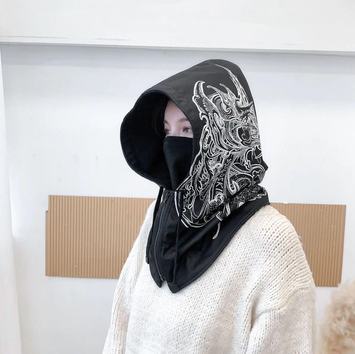 Thickened Female Graffiti Ski Helmet Cover Cap