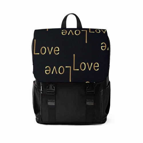 Image of Uniquely You Backpack Bag Half Flap Love Print Black B08617 1104625544 from Edmene LLC