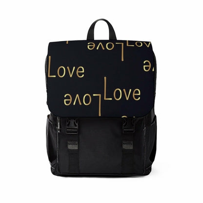 Image of Uniquely You Backpack Bag Half Flap Love Print Black B08617 1104625544 from Edmene LLC