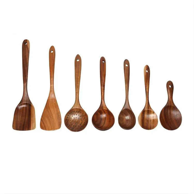 Acacia Wooden Spatula and Spoon Set for Cookware