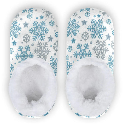 Ceiurey Christmas Snowflake Snowman Kids Boys Girls Slippers Soft Memory Foam Indoor Toddler House Slipper Non Slip Spa Travel Household Shoes for Winter Home Bedroom