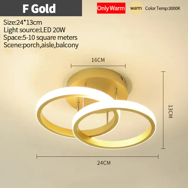 Nordic LED Ceiling Lights for Home, Bedroom & Corridor