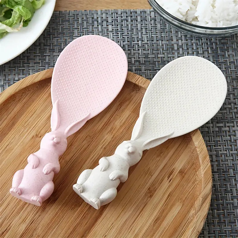 Cute Rabbit Rice Spoon for Non-Stick Cookware (1Pc)