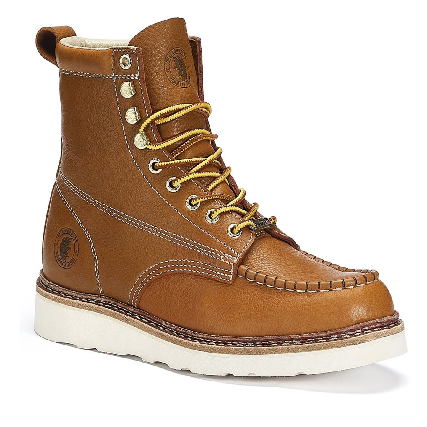 Image of ROCKROOSTER Norwood Men's 6 inch Brown soft toe wedge wor... from Edmene LLC